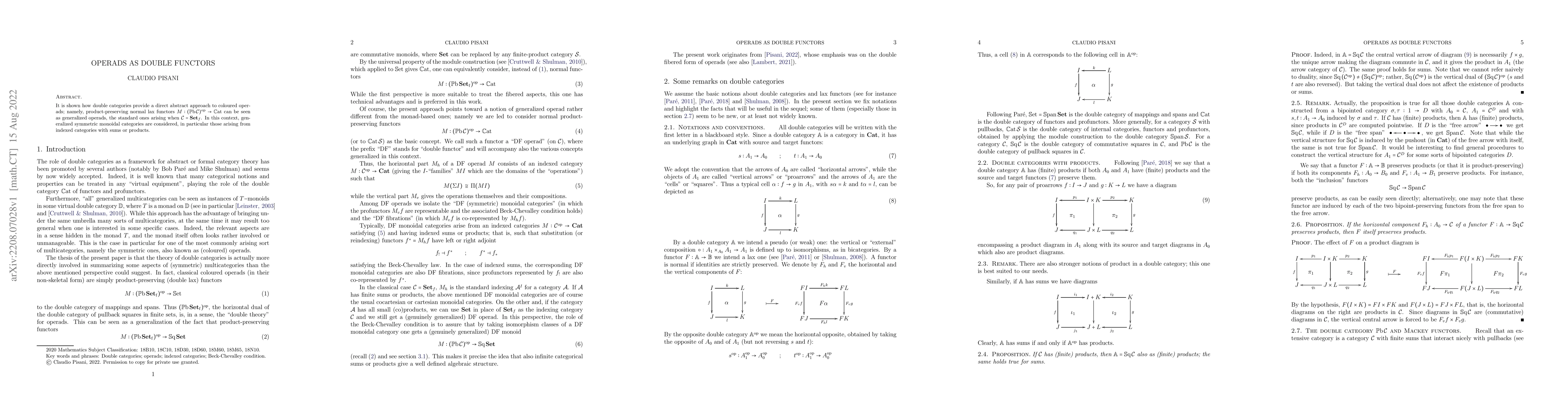 Thumbnail for Operads as double functors
