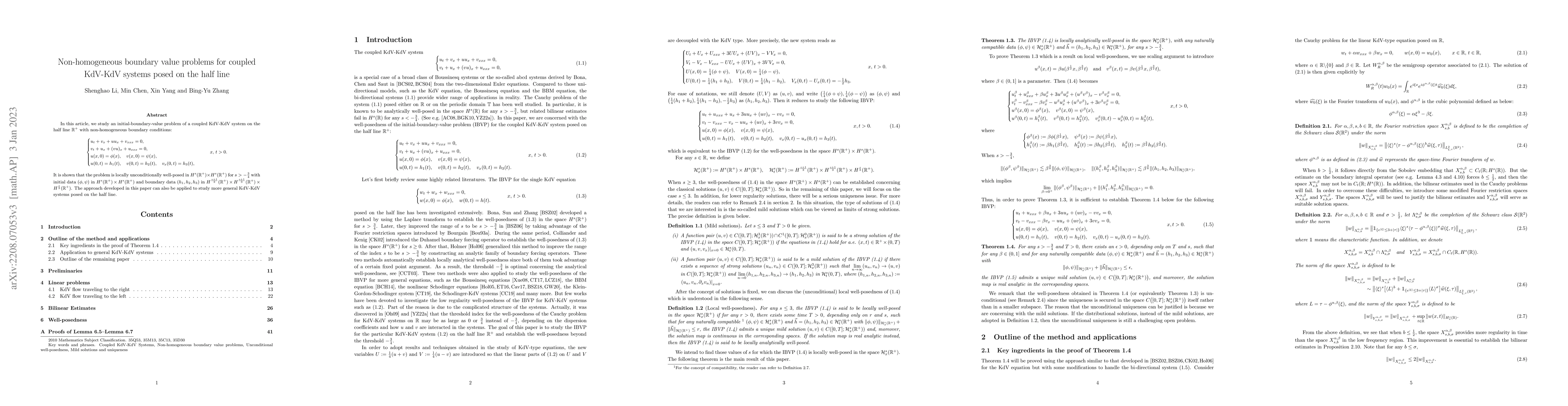 Thumbnail for Non-homogeneous boundary value problems for coupled KdV-KdV systems
  posed on the half line