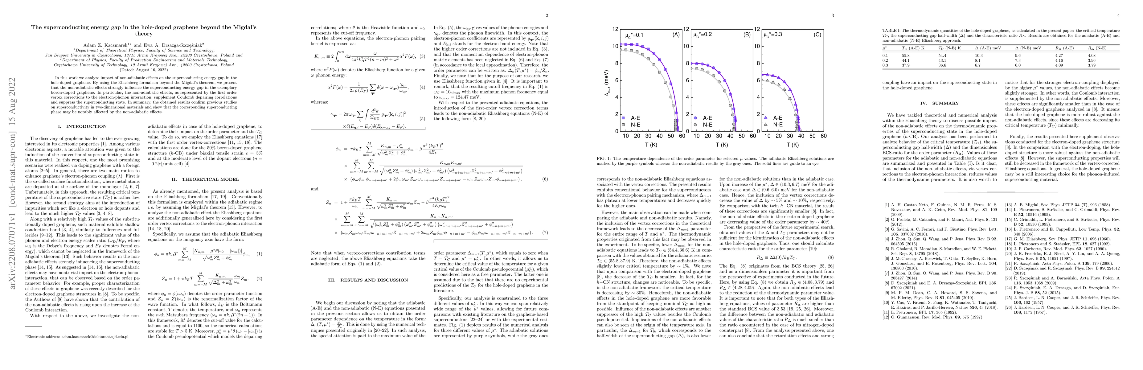 Thumbnail for The superconducting energy gap in the hole-doped graphene beyond the
  Migdal's theory