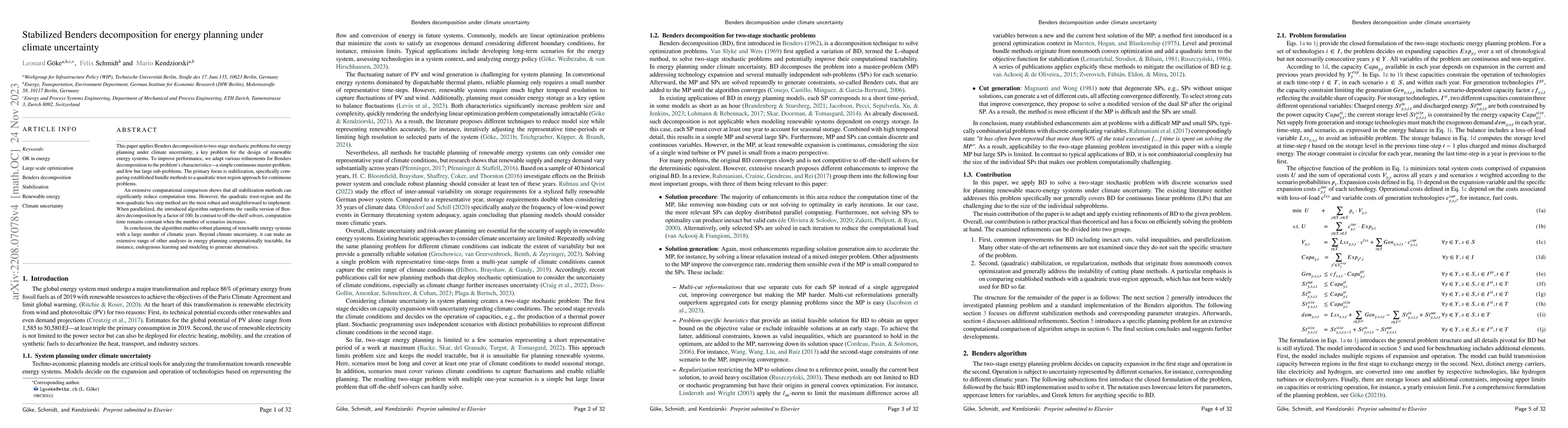 Thumbnail for Stabilized Benders decomposition for energy planning under climate
  uncertainty