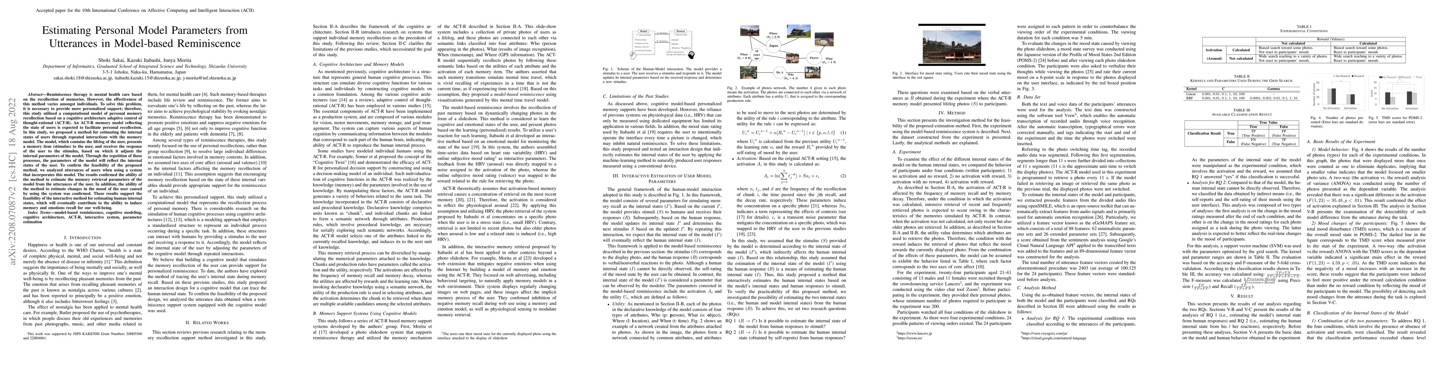 Thumbnail for Estimating Personal Model Parameters from Utterances in Model-based
  Reminiscence