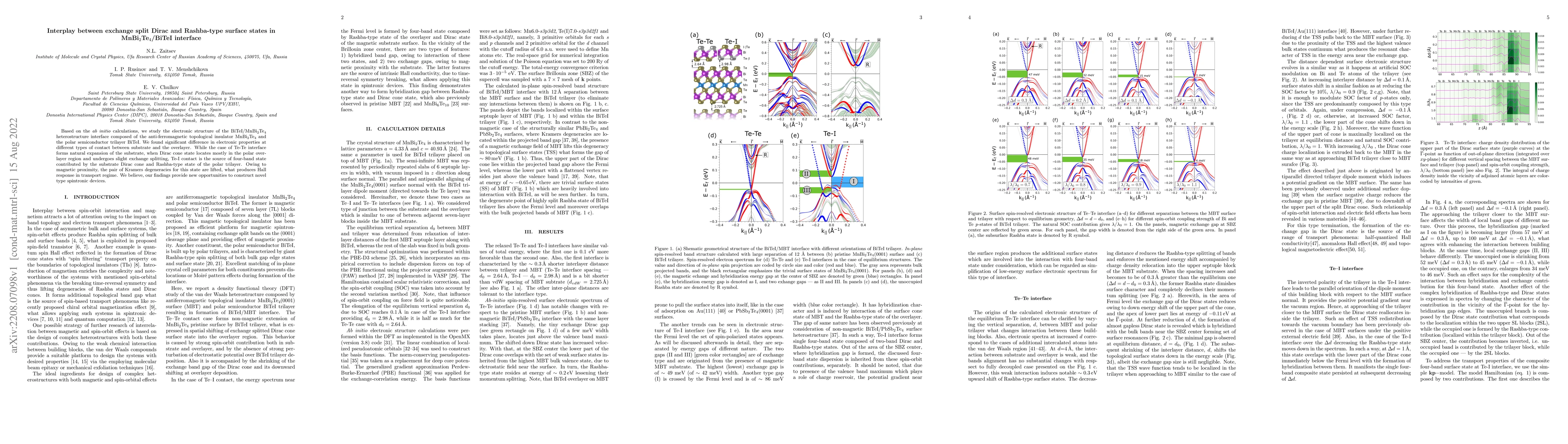 Thumbnail for Interplay between exchange split Dirac and Rashba-type surface states in
  MnBi$_2$Te$_4$/BiTeI interface