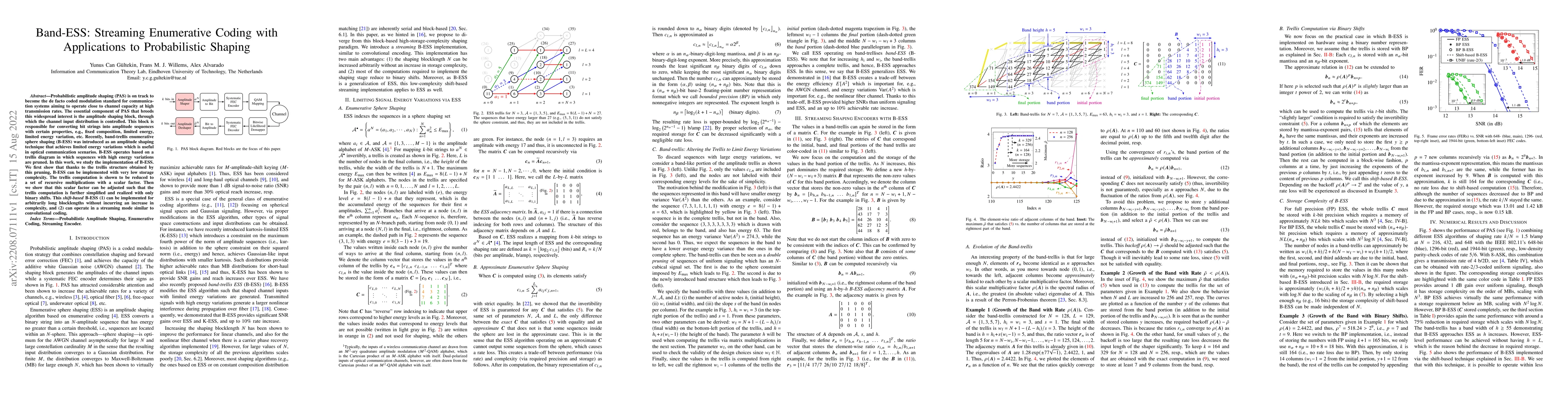 Thumbnail for Band-ESS: Streaming Enumerative Coding with Applications to
  Probabilistic Shaping