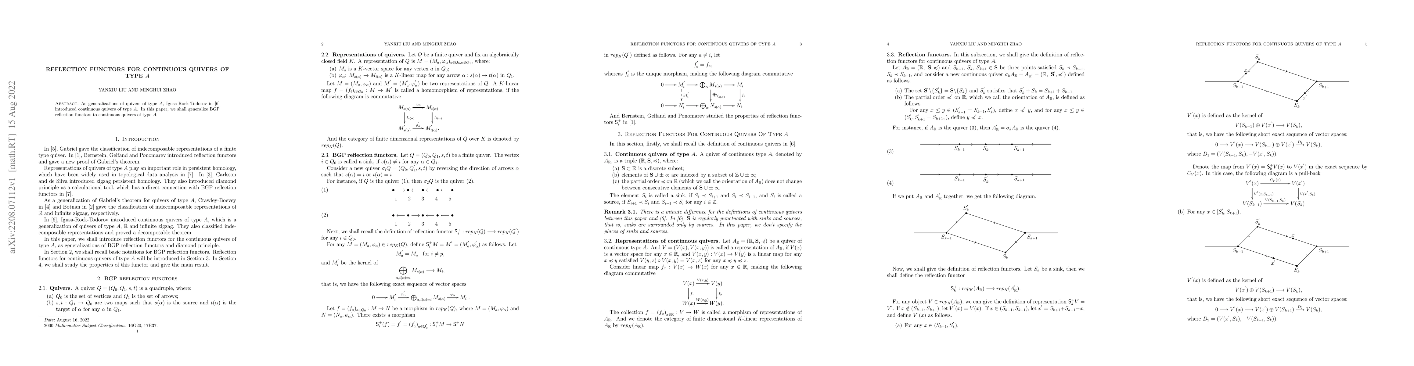 Thumbnail for Reflection Functors For Continuous Quivers Of Type A