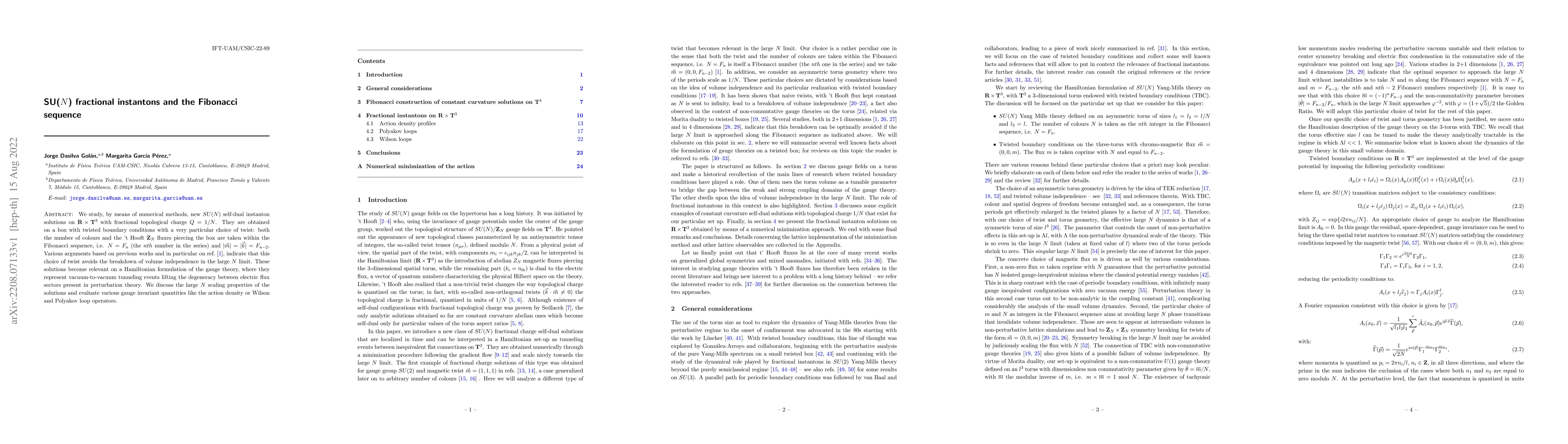Thumbnail for SU(N) fractional instantons and the Fibonacci sequence