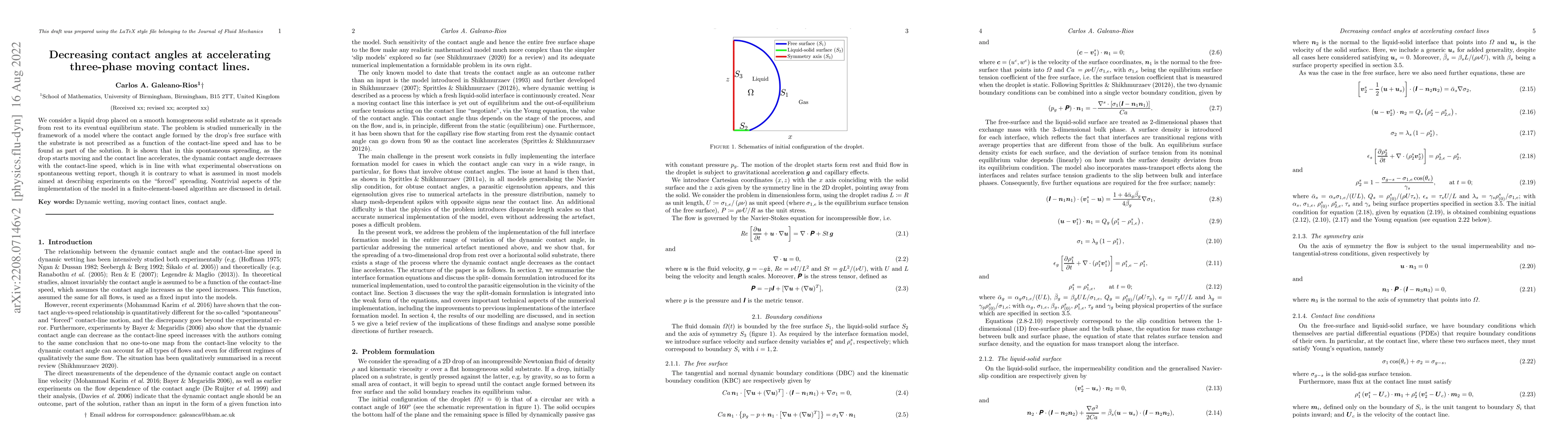 Thumbnail for Decreasing contact angles at accelerating three-phase moving contact
  lines