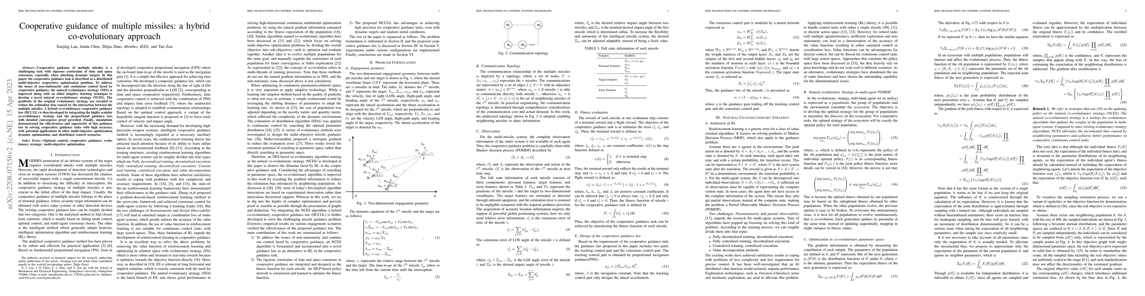 Thumbnail for Cooperative guidance of multiple missiles: a hybrid co-evolutionary
  approach