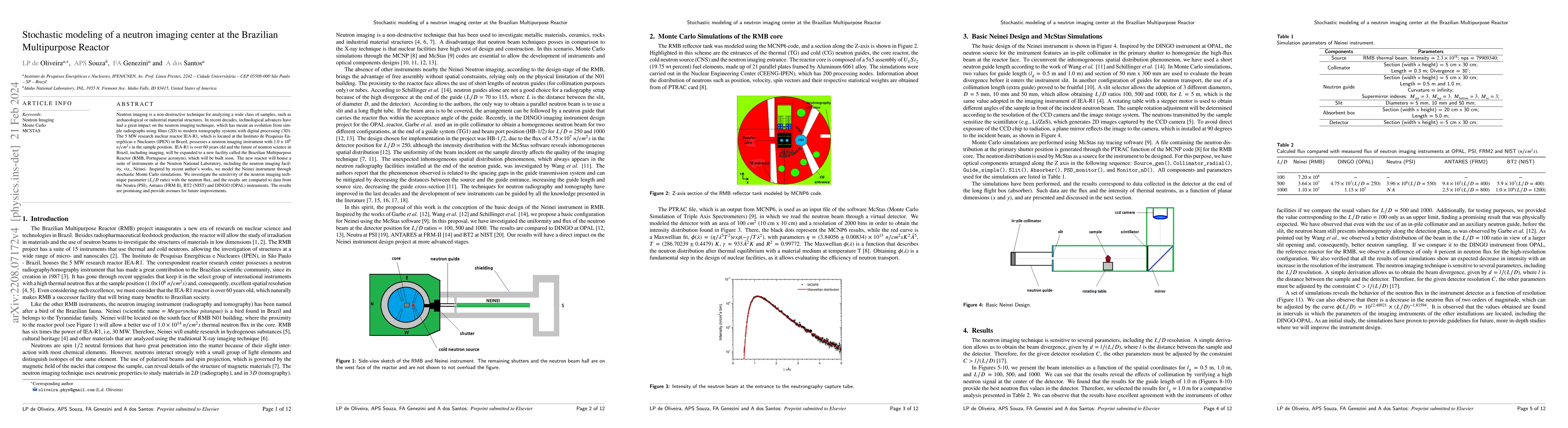 Thumbnail for Stochastic modeling of a neutron imaging center at the Brazilian
  Multipurpose Reactor