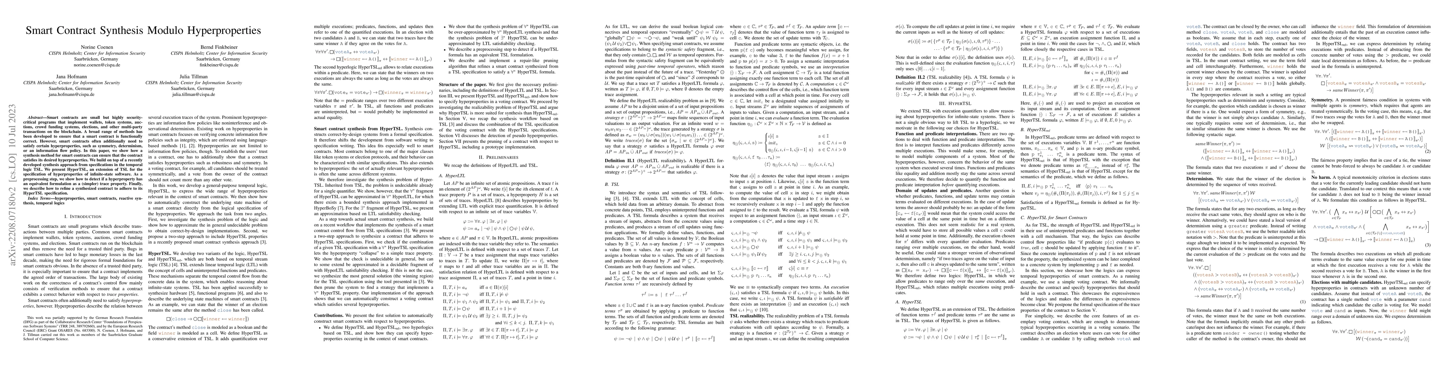 Thumbnail for Smart Contract Synthesis Modulo Hyperproperties