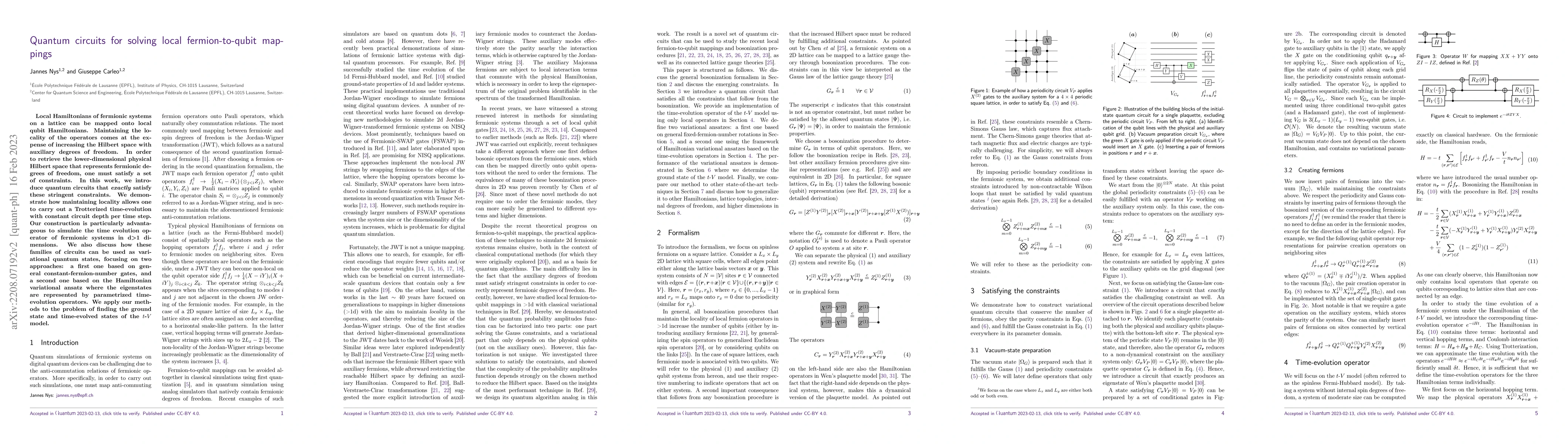 Thumbnail for Quantum circuits for solving local fermion-to-qubit mappings