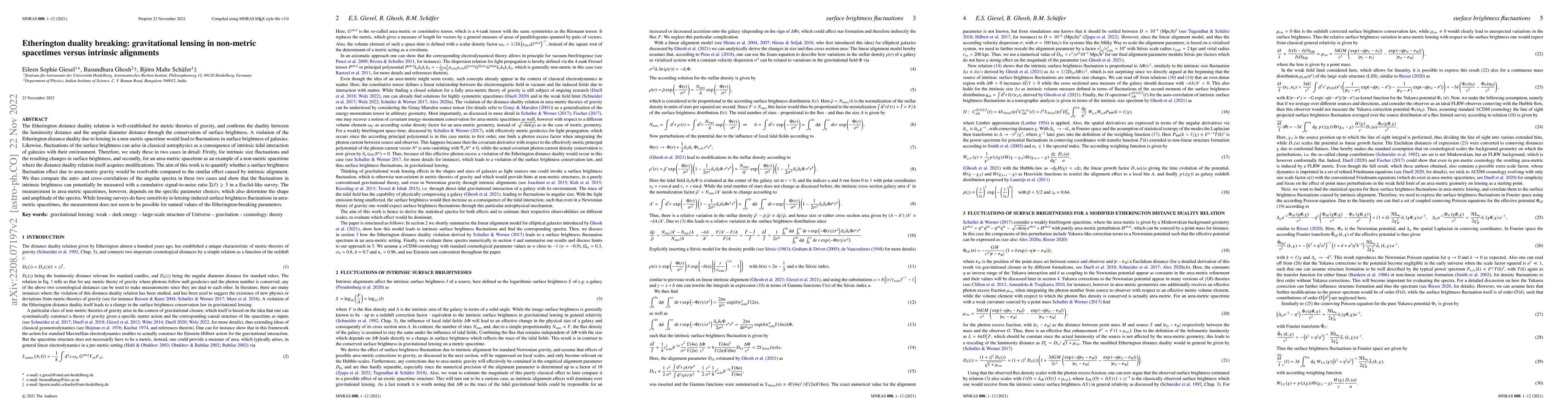 Thumbnail for Etherington duality breaking: gravitational lensing in non-metric
  spacetimes versus intrinsic alignments