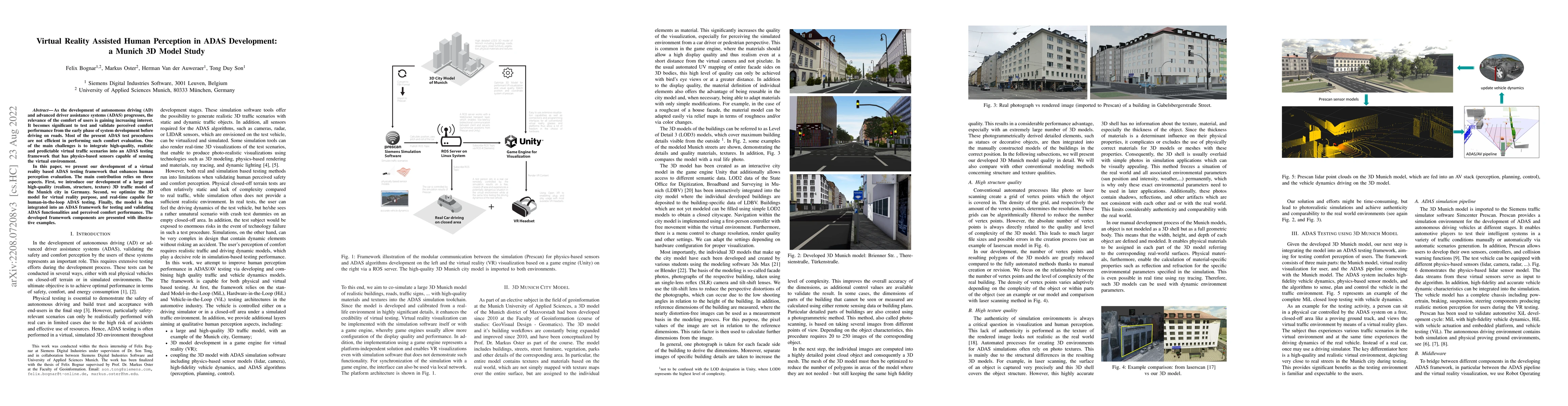Thumbnail for Virtual Reality Assisted Human Perception in ADAS Development: a Munich
  3D Model Study