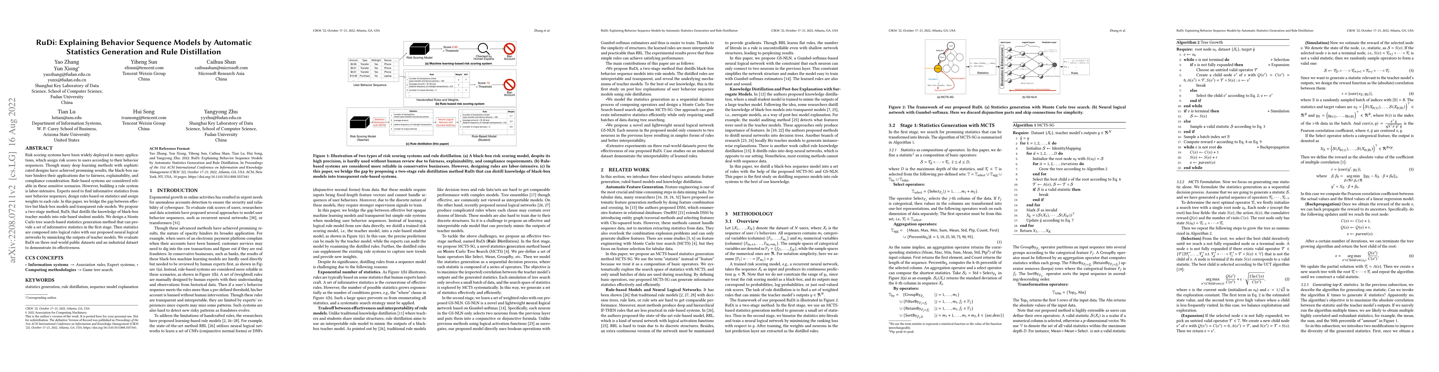 Thumbnail for RuDi: Explaining Behavior Sequence Models by Automatic Statistics
  Generation and Rule Distillation