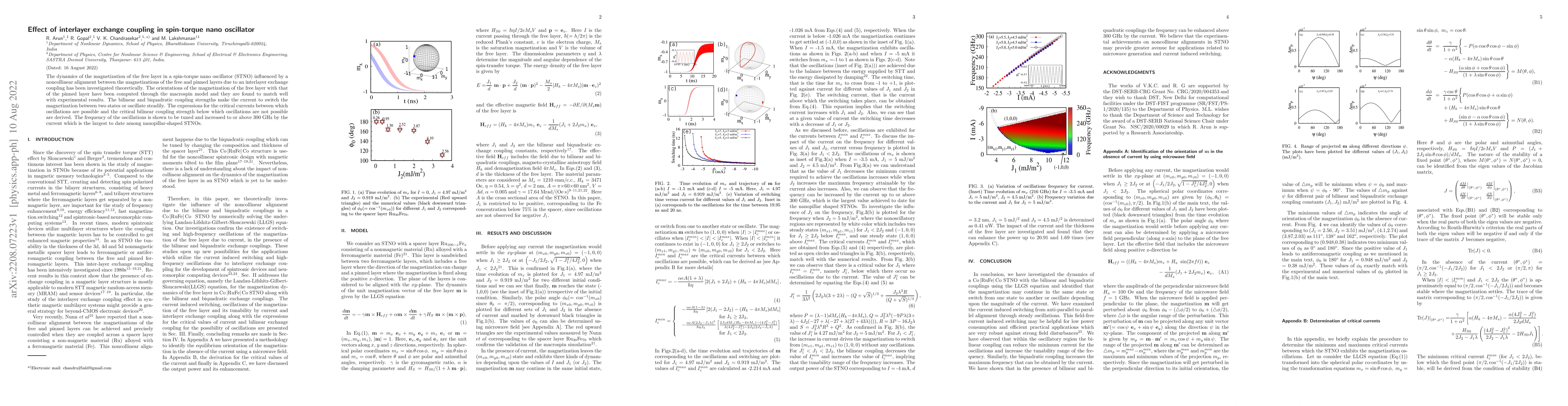 Thumbnail for Effect of interlayer exchange coupling in spin-torque nano oscillator