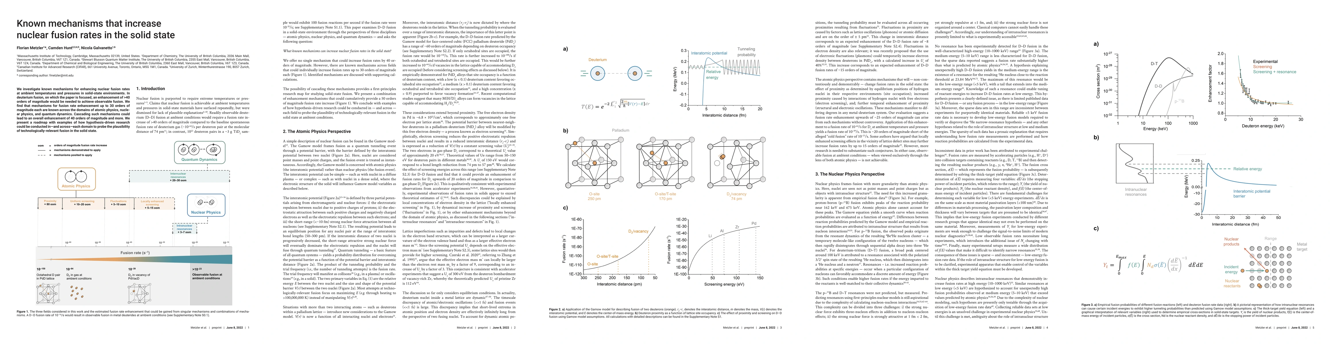 Thumbnail for Known mechanisms that increase nuclear fusion rates in the solid state