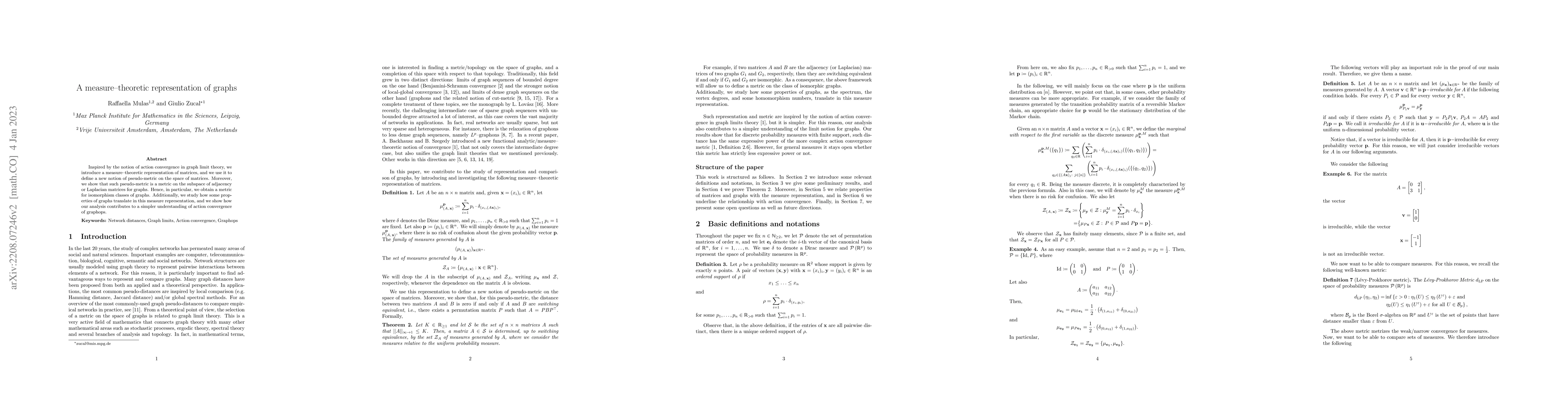Thumbnail for A measure-theoretic representation of graphs