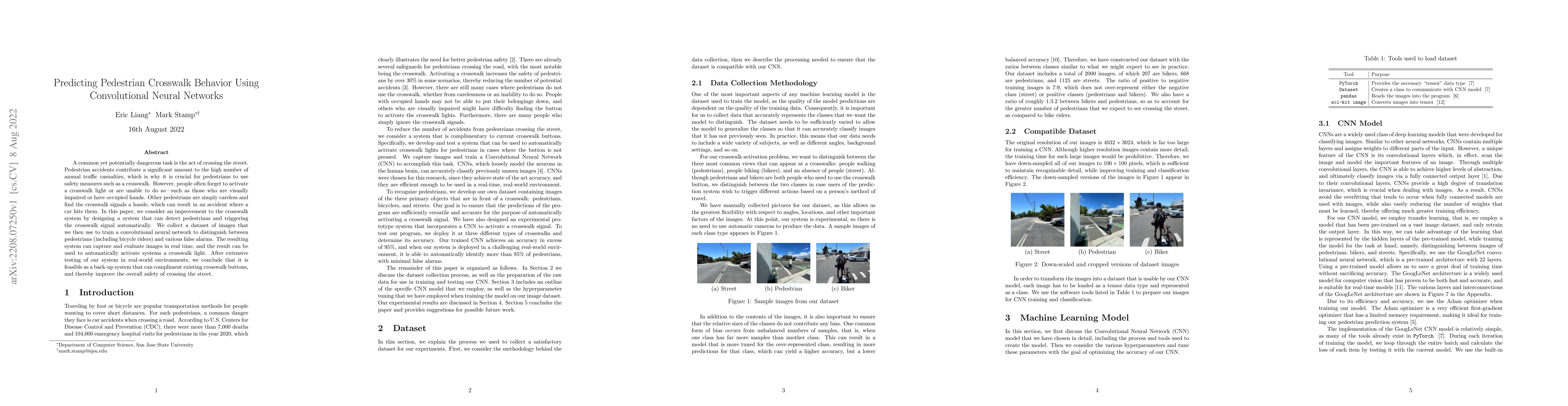 Thumbnail for Predicting Pedestrian Crosswalk Behavior Using Convolutional Neural
  Networks