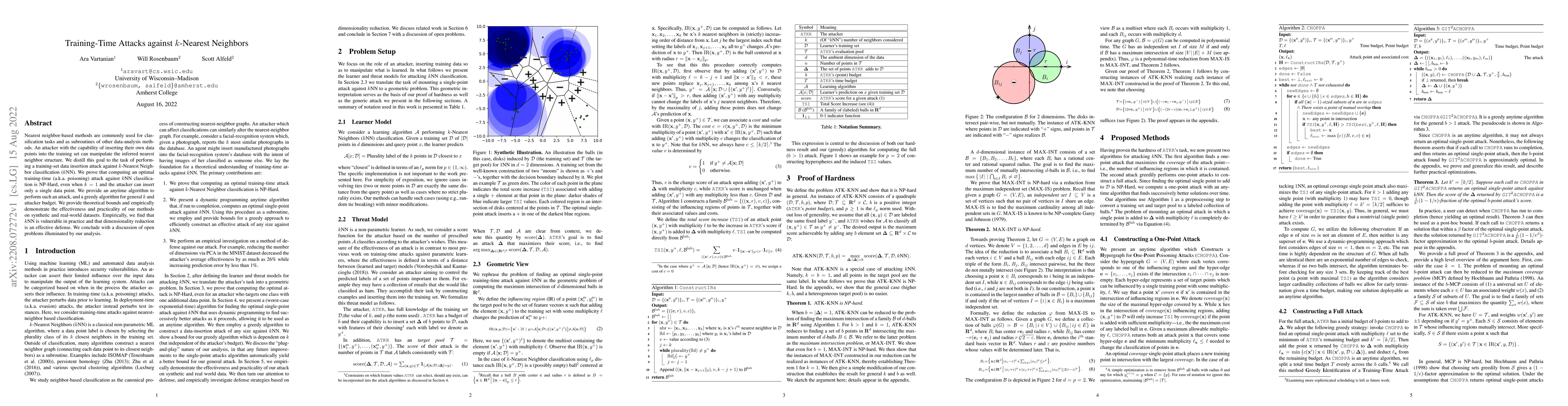 Thumbnail for Training-Time Attacks against k-Nearest Neighbors