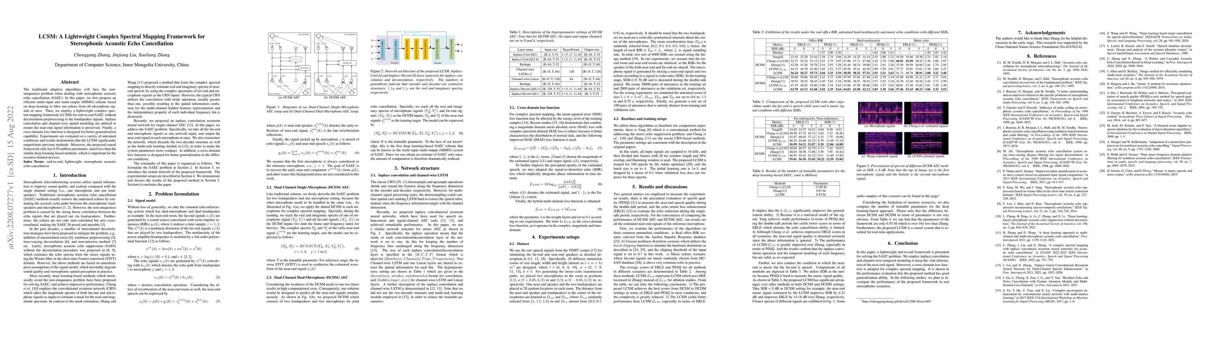 Thumbnail for LCSM: A Lightweight Complex Spectral Mapping Framework for Stereophonic
  Acoustic Echo Cancellation