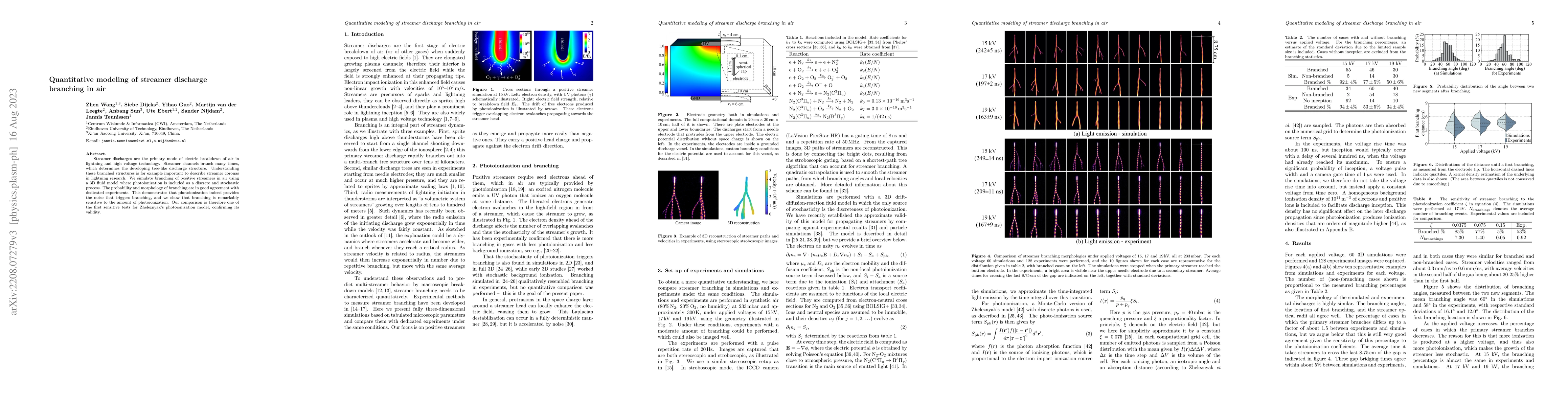 Thumbnail for Quantitative modeling of streamer discharge branching in air
