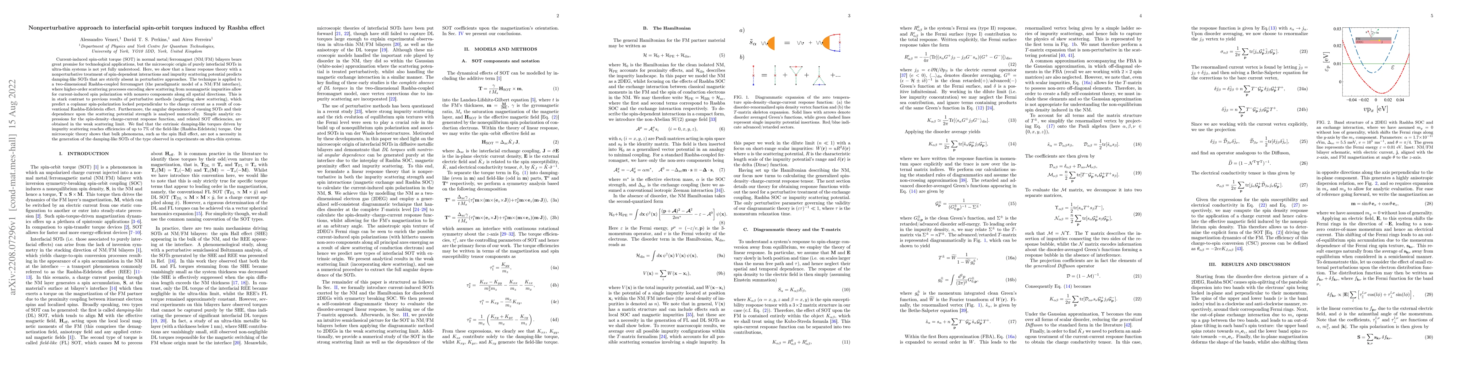 Thumbnail for Nonperturbative approach to interfacial spin-orbit torques induced by
  Rashba effect
