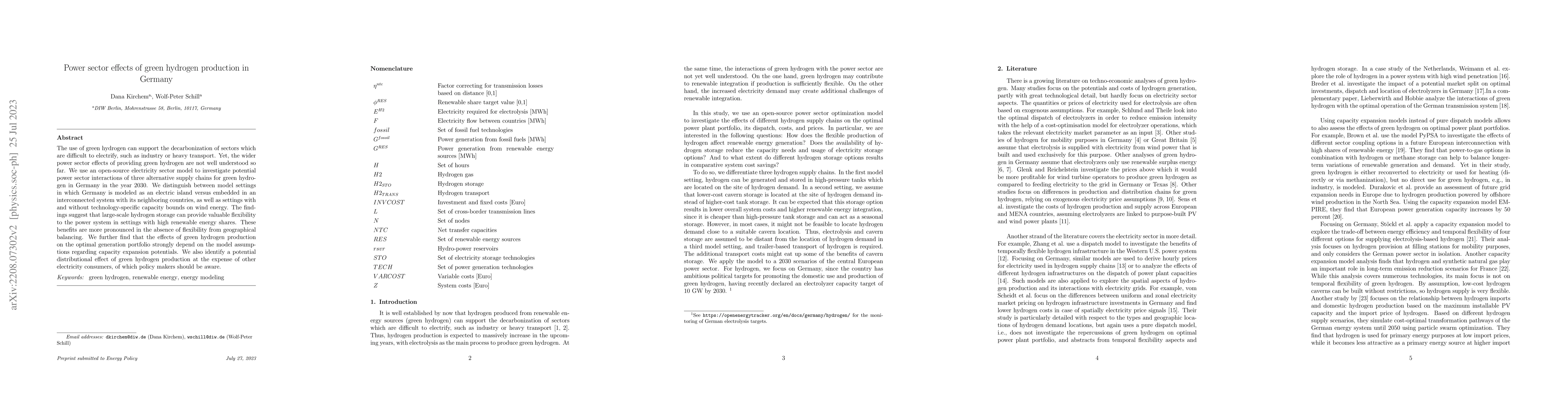 Thumbnail for Power sector effects of green hydrogen production in Germany
