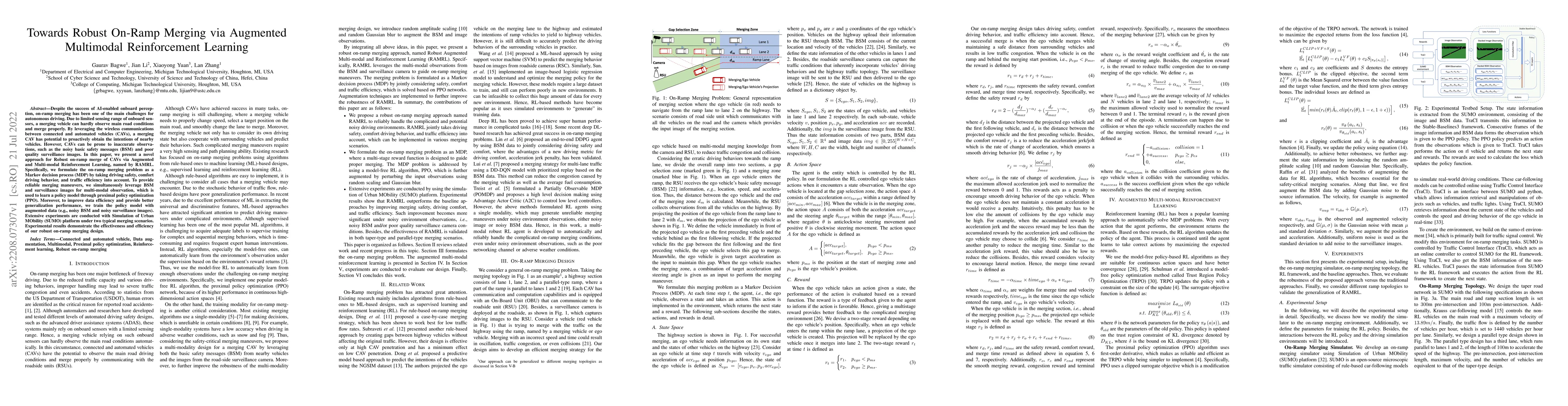 Thumbnail for Towards Robust On-Ramp Merging via Augmented Multimodal Reinforcement
  Learning
