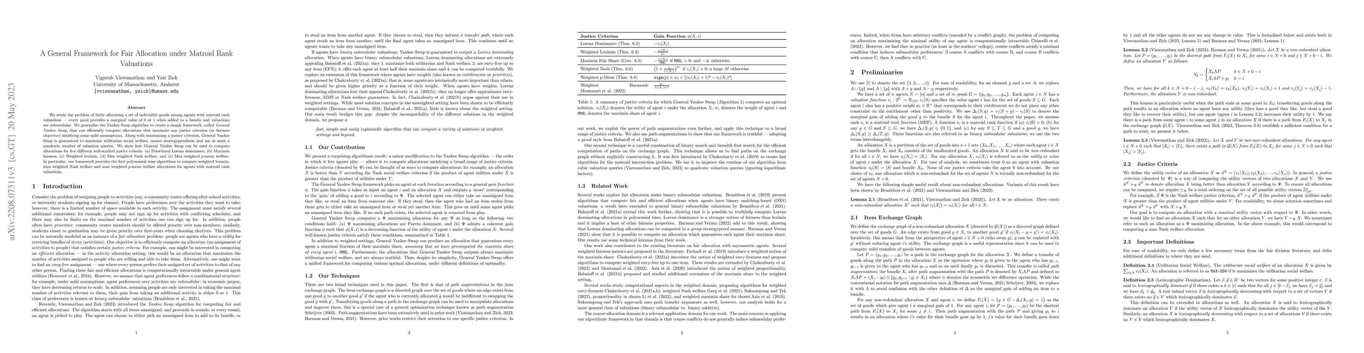 Thumbnail for A General Framework for Fair Allocation under Matroid Rank Valuations