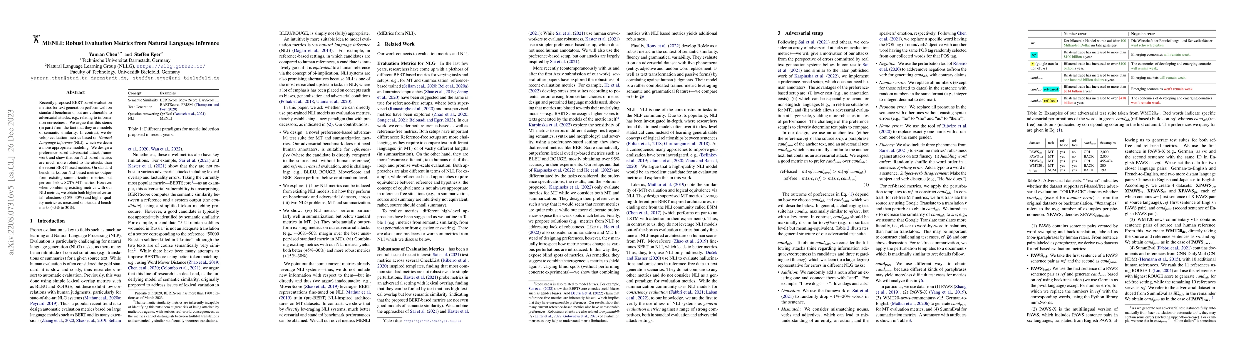 Thumbnail for MENLI: Robust Evaluation Metrics from Natural Language Inference