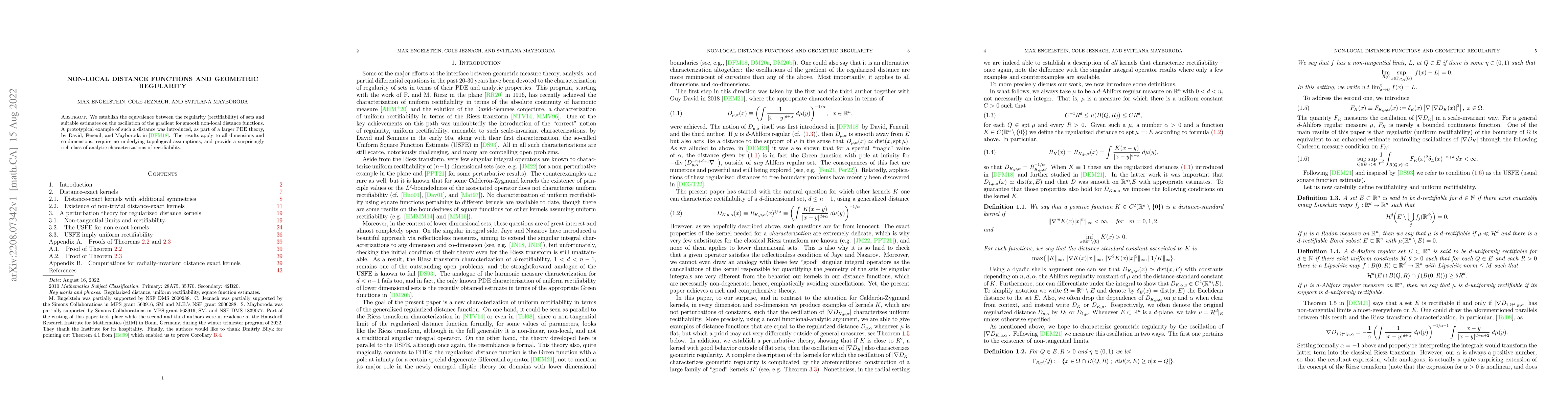 Thumbnail for Non-local distance functions and geometric regularity