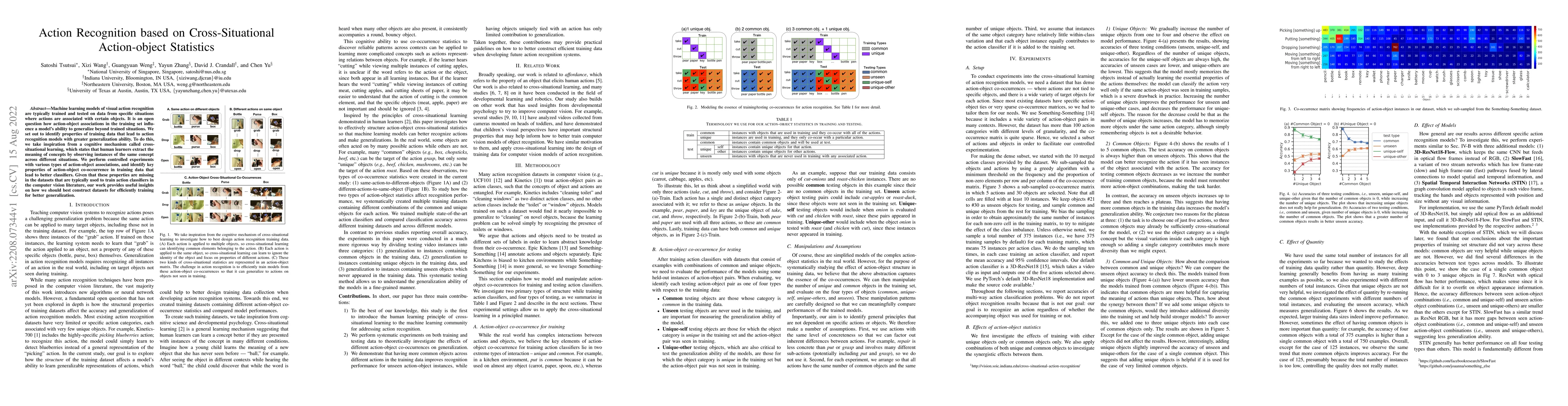 Thumbnail for Action Recognition based on Cross-Situational Action-object Statistics