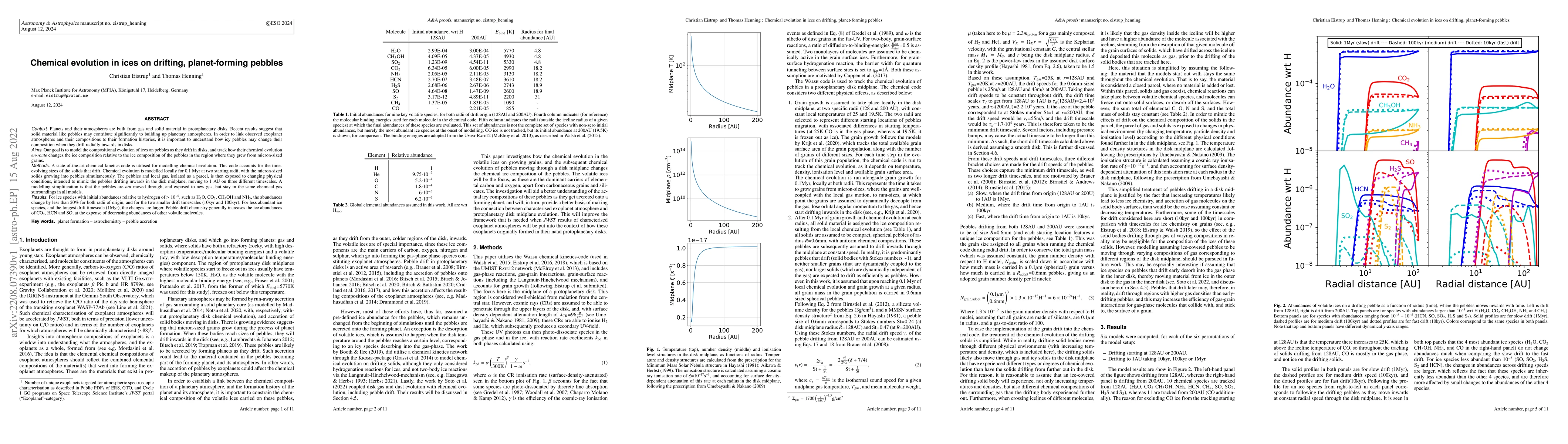 Thumbnail for Chemical evolution in ices on drifting, planet-forming pebbles