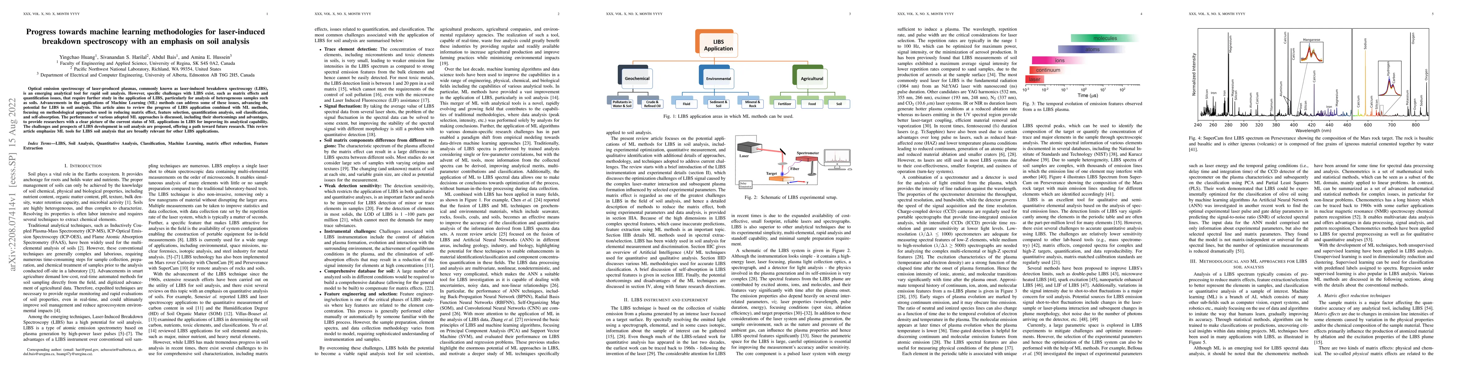Thumbnail for Progress towards machine learning methodologies for laser-induced
  breakdown spectroscopy with an emphasis on soil analysis