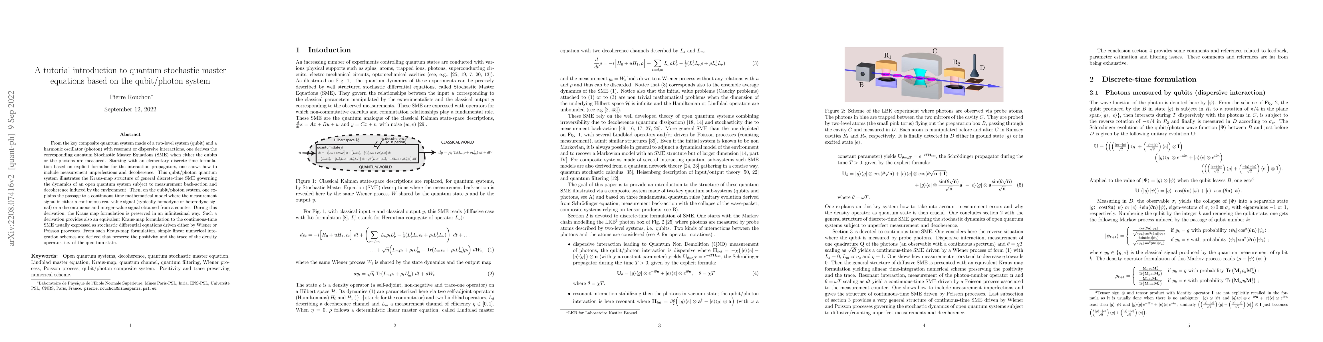Thumbnail for A tutorial introduction to quantum stochastic master equations based on
  the qubit/photon system