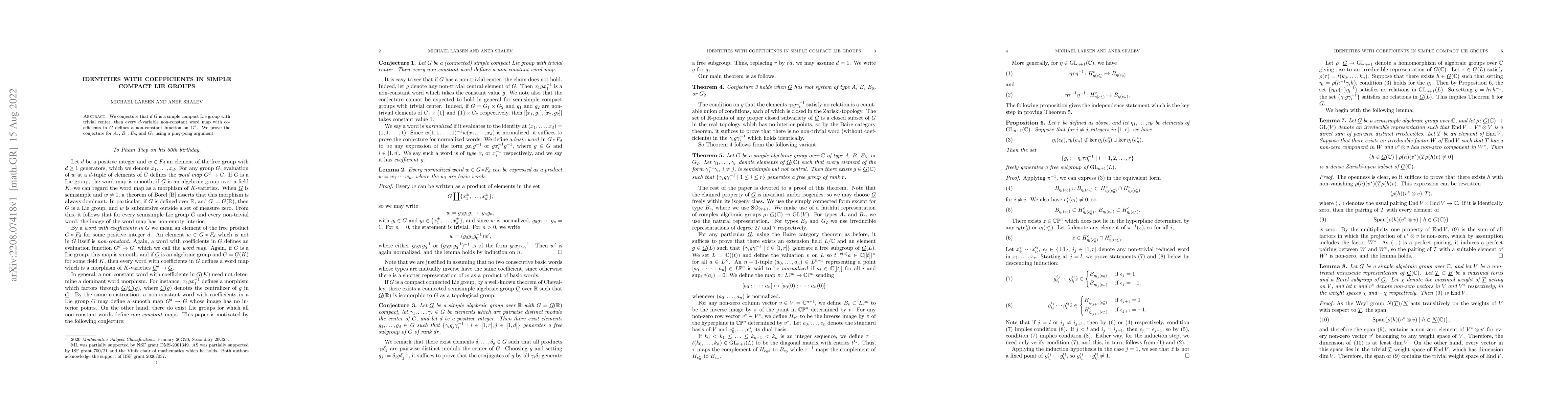 Thumbnail for Identities with coefficients in simple compact Lie groups