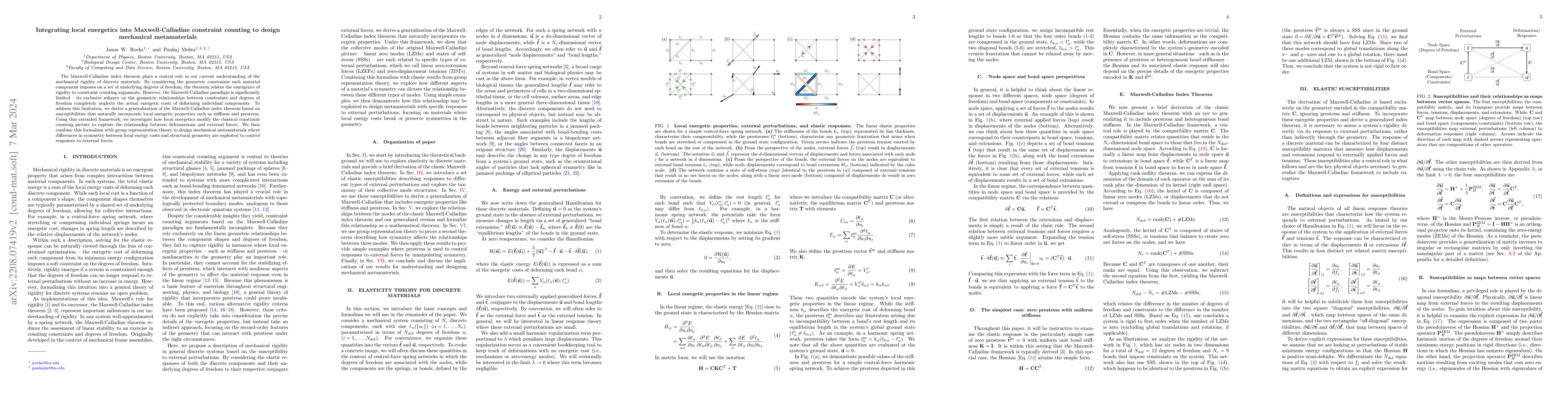 Thumbnail for Integrating local energetics into Maxwell-Calladine constraint counting
  to design mechanical metamaterials