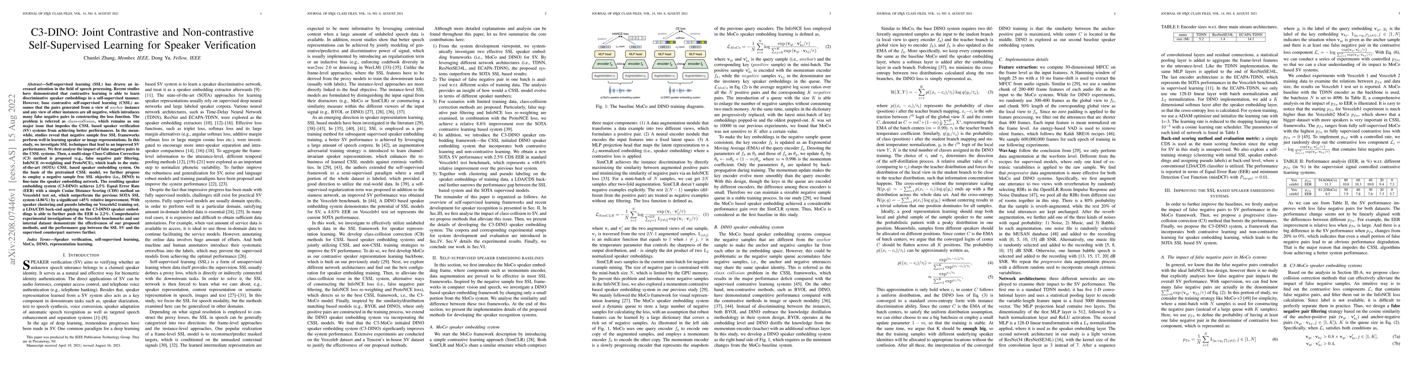 Thumbnail for C3-DINO: Joint Contrastive and Non-contrastive Self-Supervised Learning
  for Speaker Verification