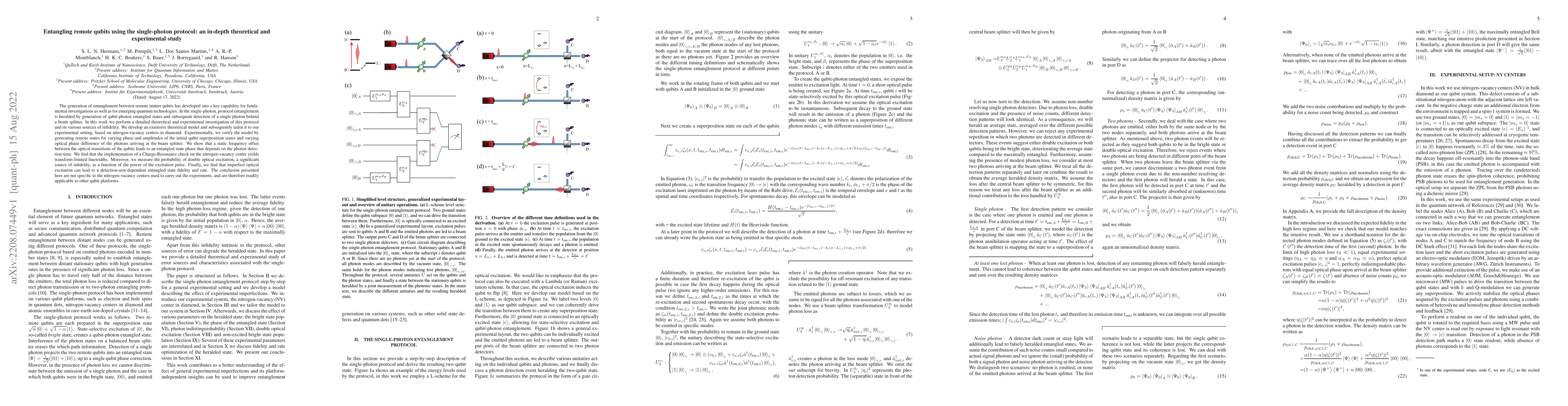 Thumbnail for Entangling remote qubits using the single-photon protocol: an in-depth
  theoretical and experimental study
