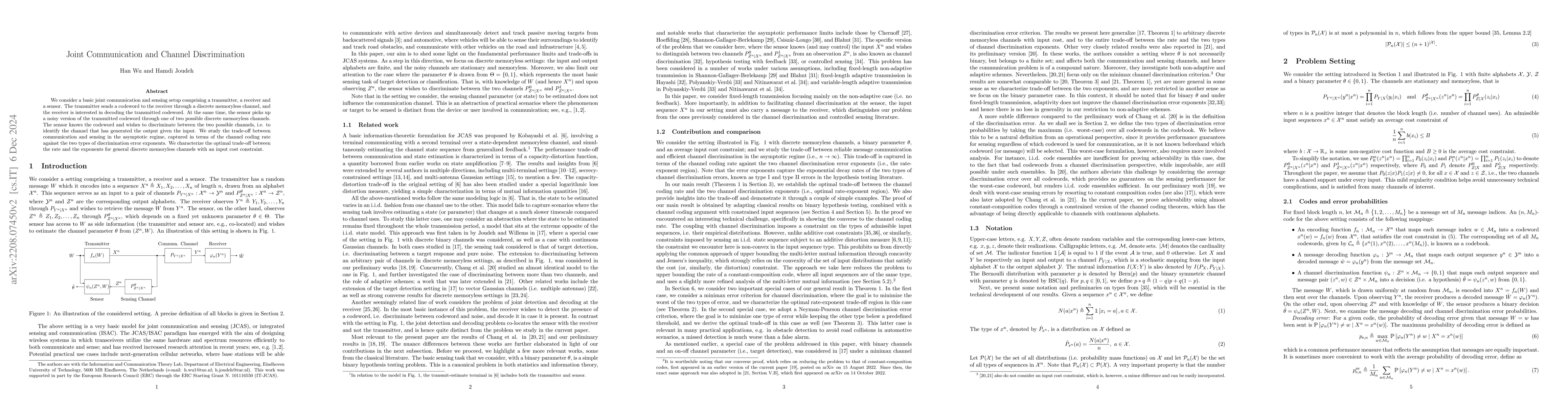 Thumbnail for Joint Communication and Channel Discrimination