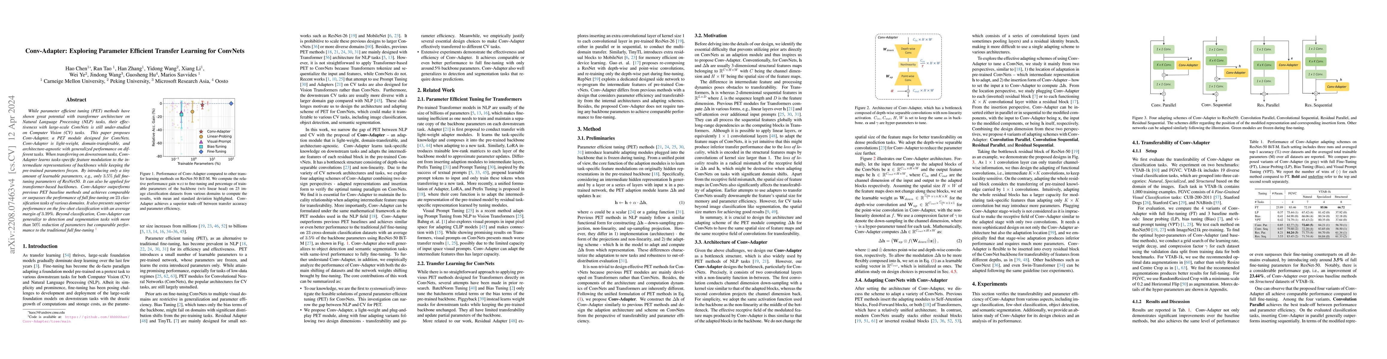 Thumbnail for Conv-Adapter: Exploring Parameter Efficient Transfer Learning for
  ConvNets