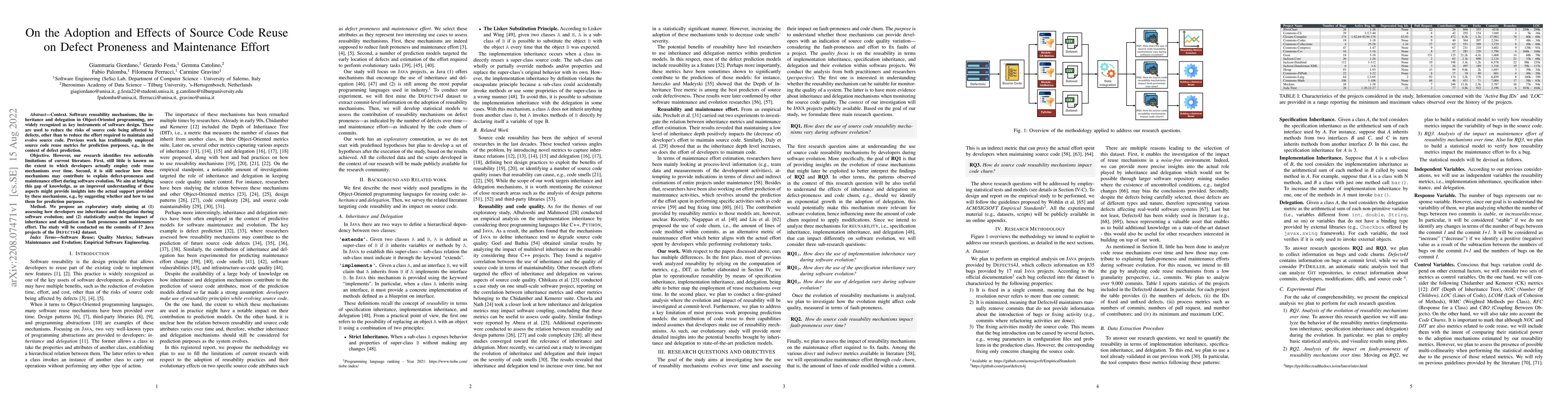 Thumbnail for On the Adoption and Effects of Source Code Reuse on Defect Proneness and
  Maintenance Effort