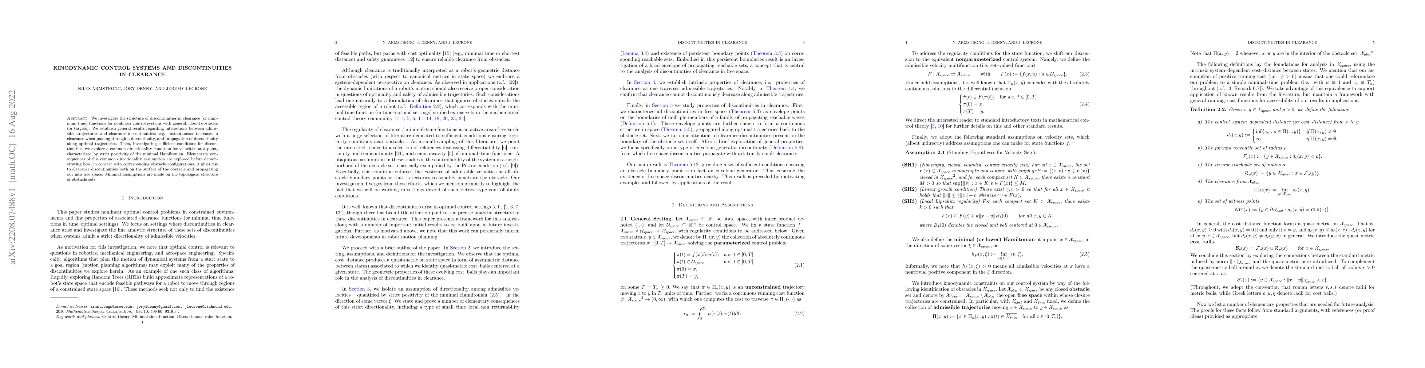 Thumbnail for Kinodynamic control systems and discontinuities in clearance