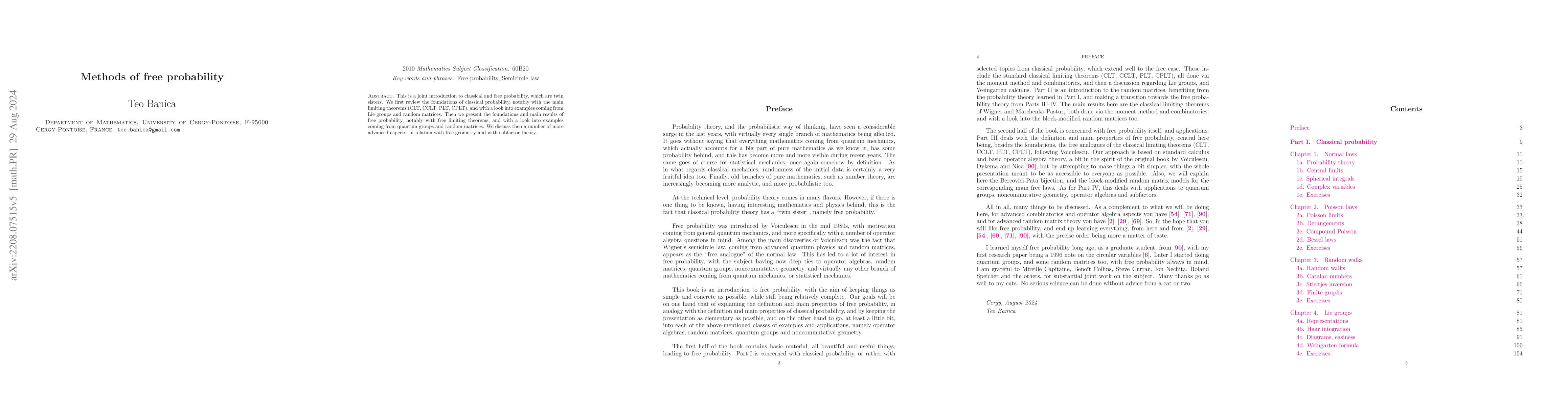 Thumbnail for Methods of free probability