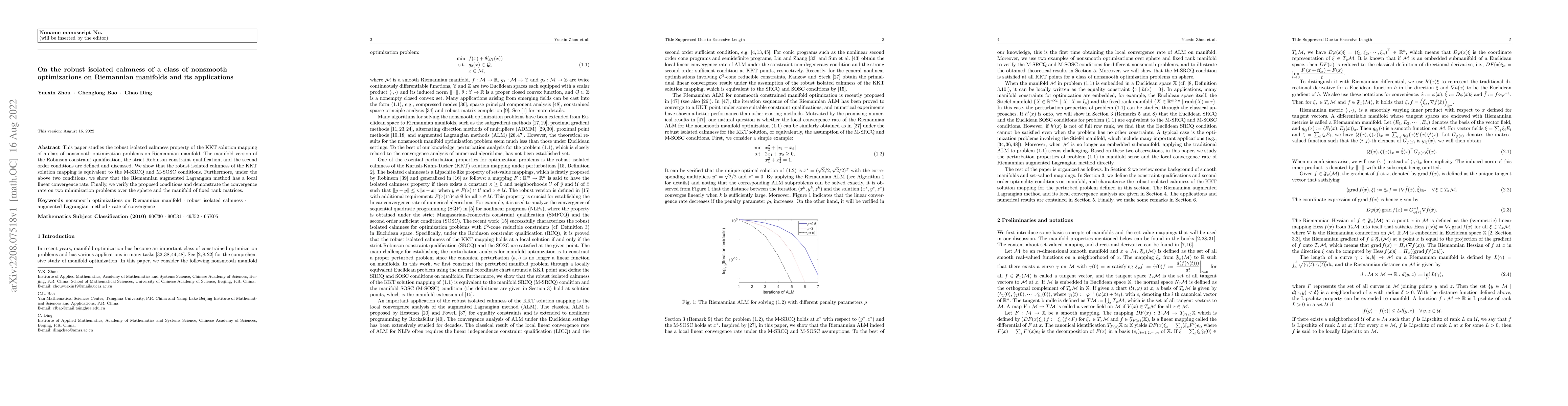 Thumbnail for On the robust isolated calmness of a class of nonsmooth optimizations on
  Riemannian manifolds and its applications