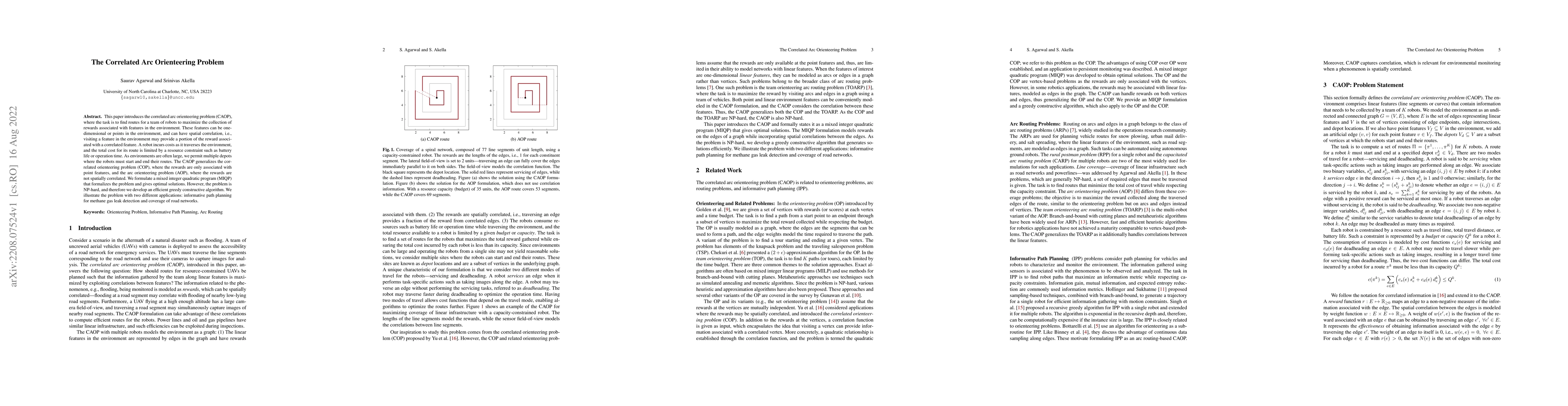 Thumbnail for The Correlated Arc Orienteering Problem