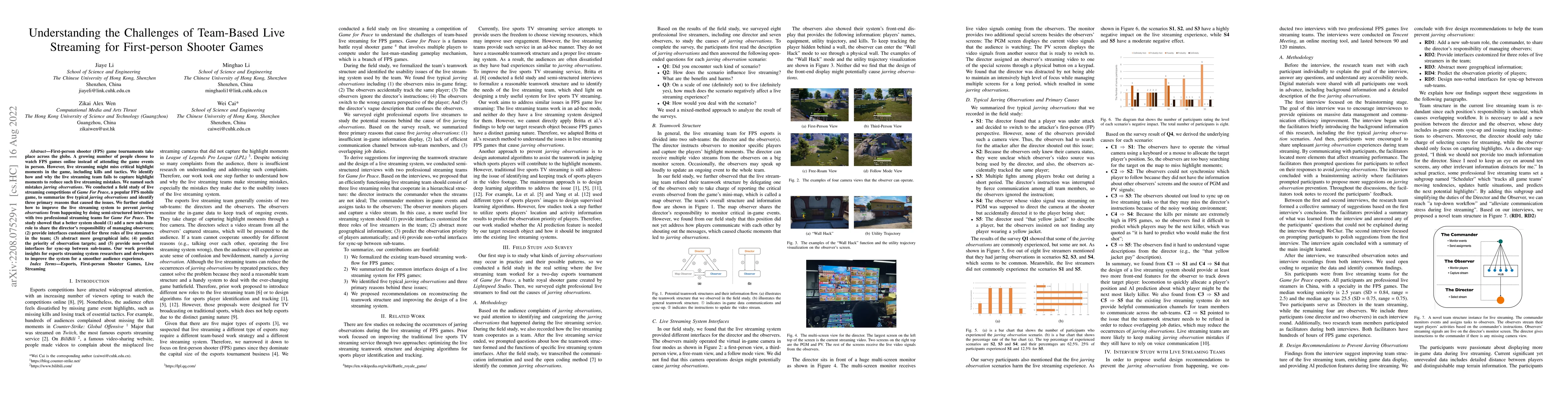 Thumbnail for Understanding the Challenges of Team-Based Live Streaming for
  First-person Shooter Games