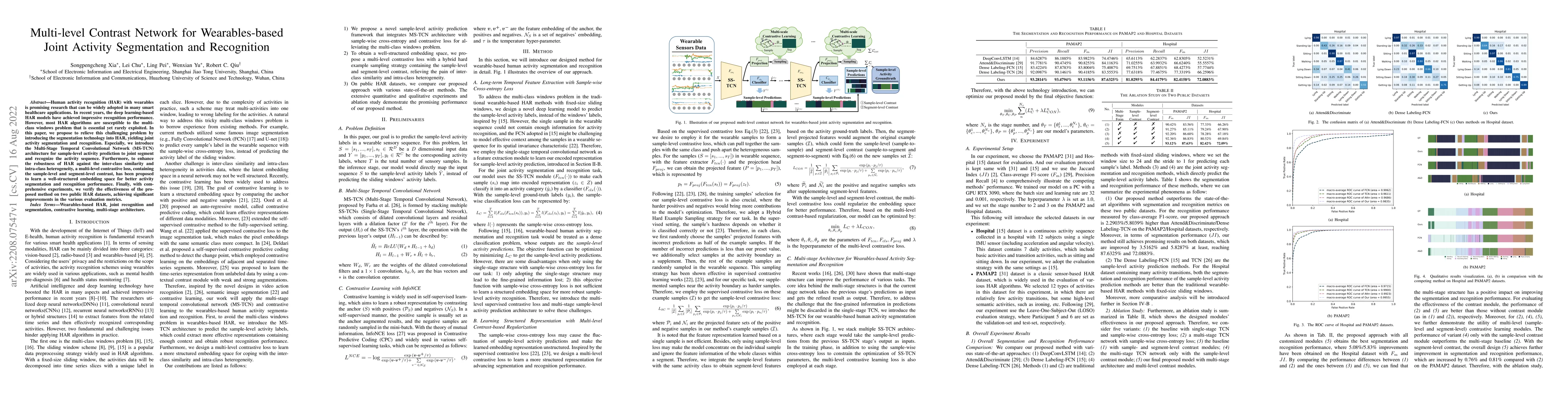Thumbnail for Multi-level Contrast Network for Wearables-based Joint Activity
  Segmentation and Recognition