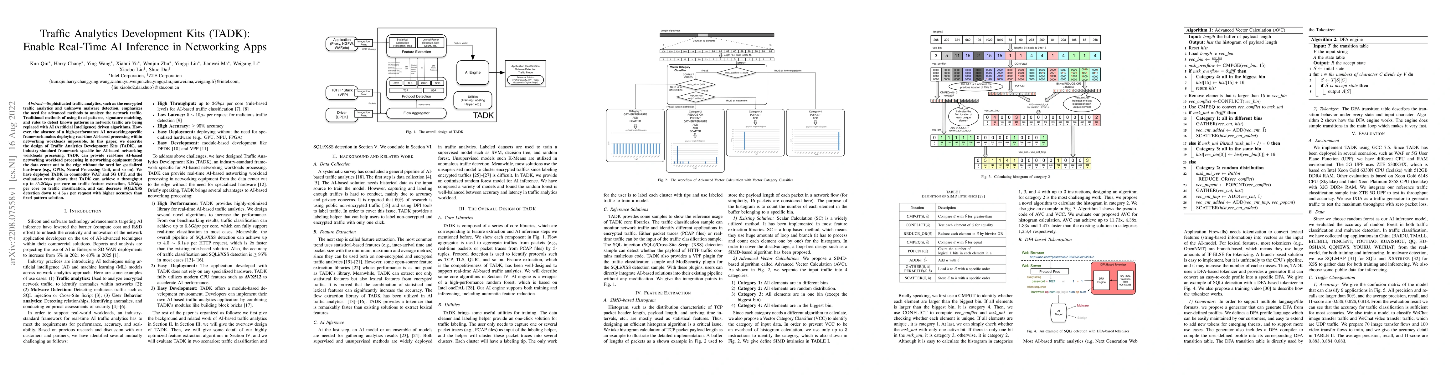 Thumbnail for Traffic Analytics Development Kits (TADK): Enable Real-Time AI Inference
  in Networking Apps