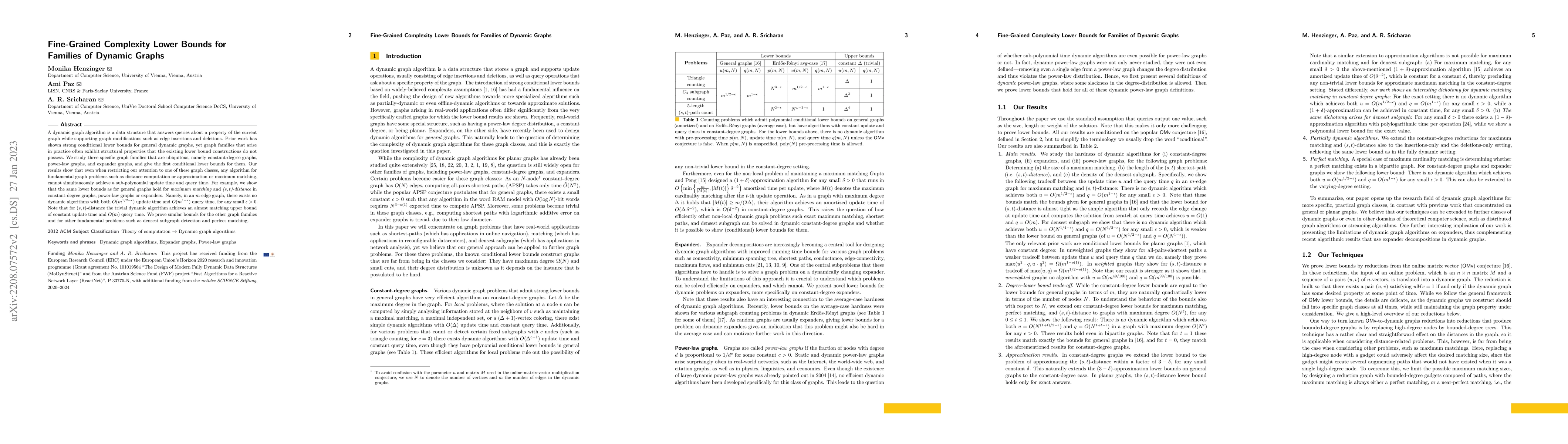 Thumbnail for Fine-Grained Complexity Lower Bounds for Families of Dynamic Graphs
