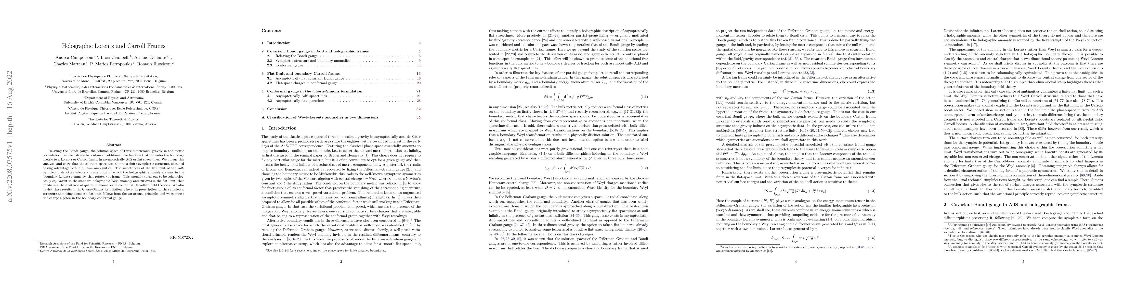 Thumbnail for Holographic Lorentz and Carroll Frames